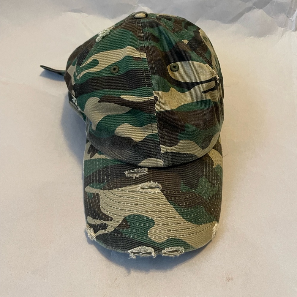 Unisex camo adjustable buckle dad hat